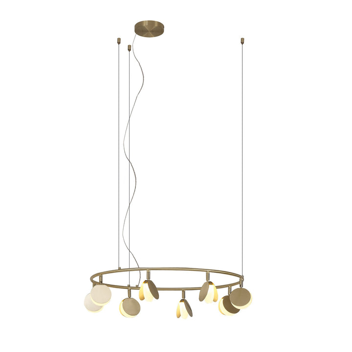 Mantra M7261 Shell 8 Light Pendant Round 40W LED Gold