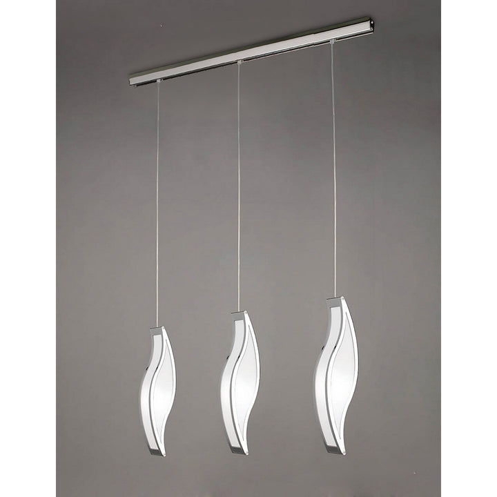 Mantra M8669/1 Sintesys Linear Pendant 3 Drop GU10 3 Light Bar Polished Chrome