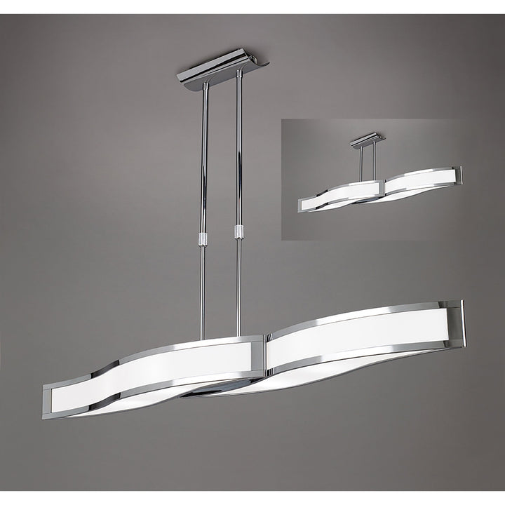 Mantra M8666/1 Sintesys Linear Telescopic Convertible To Semi Flush GU10 4 Light Polished Chrome - M8666