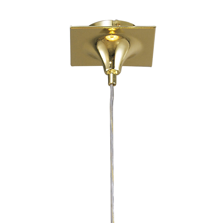 Mantra M0386PB Siena Pendant Round 1 Light E27 Polished Brass Amber Cream Shade And Clear Crystal