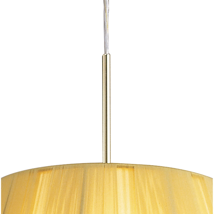 Mantra M0386PB Siena Pendant Round 1 Light E27 Polished Brass Amber Cream Shade And Clear Crystal