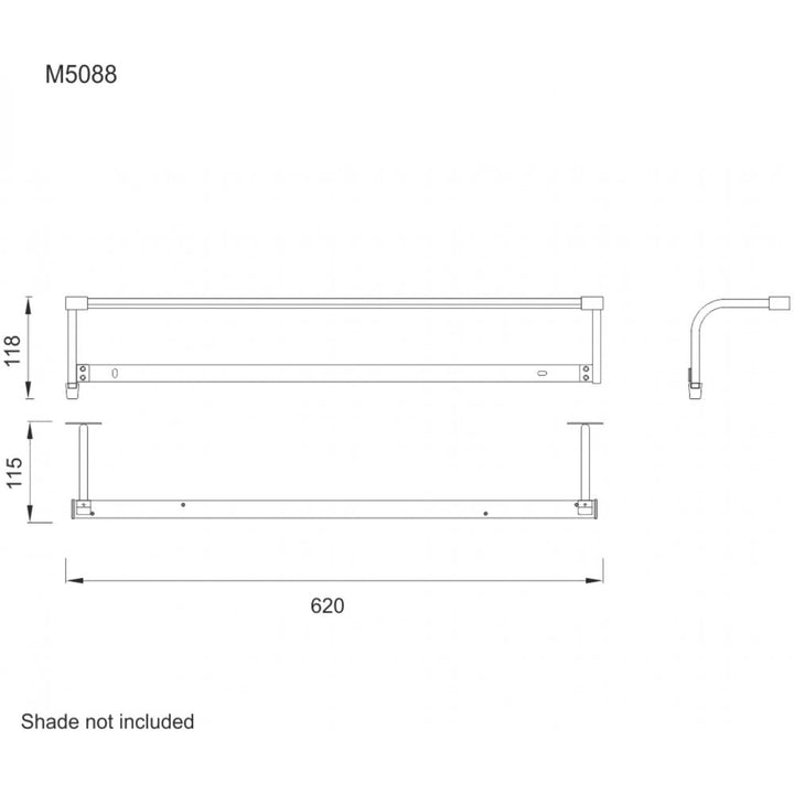 Mantra M5088 Sisley Wall Lamp LED Big Double IP44 Silver Frosted Acrylic Polished Chrome