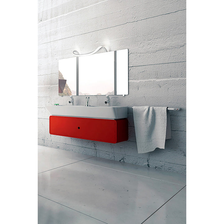 Mantra M5088 Sisley Wall Lamp LED Big Double IP44 Silver Frosted Acrylic Polished Chrome