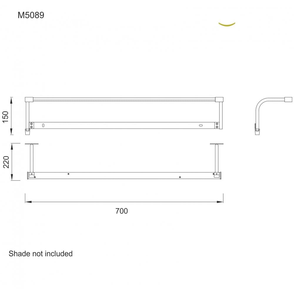 Mantra M5089 Sisley Wall Lamp LED Big Wave IP44 Silver Frosted Acrylic Polished Chrome