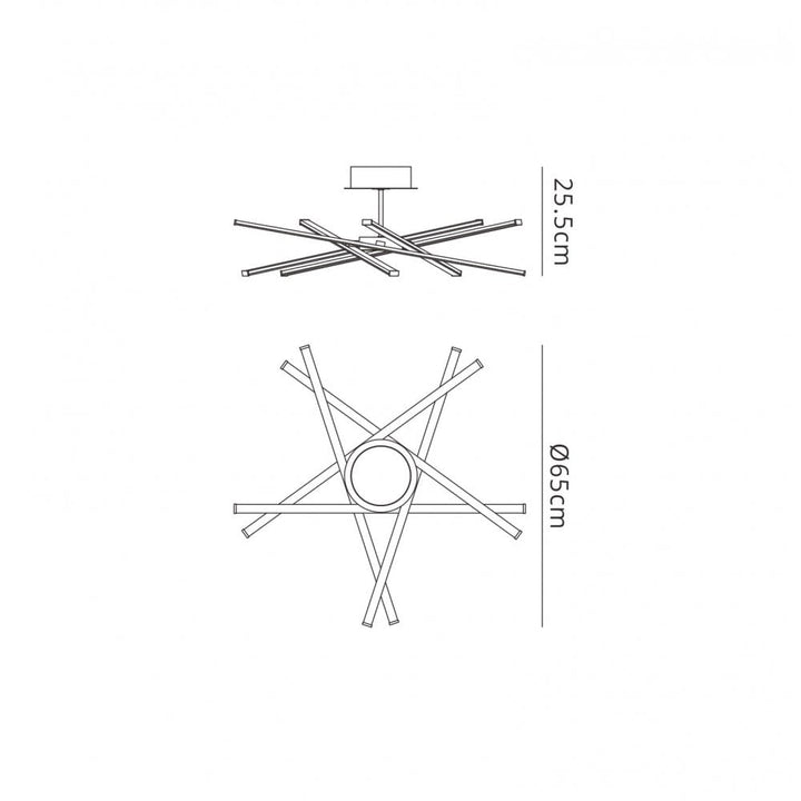 Mantra M5918 Star LED Ceiling Light 70.5cm Round Silver