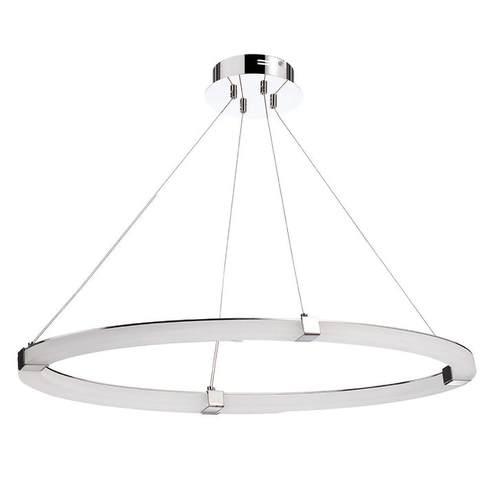 Mantra M8171/1 Taccía Pendant 28W LED Oval Polished Chrome/Frosted Acrylic