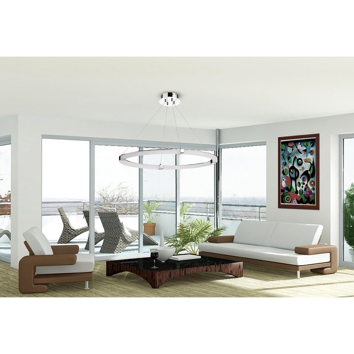 Mantra M8171/1 Taccía Pendant 28W LED Oval Polished Chrome/Frosted Acrylic