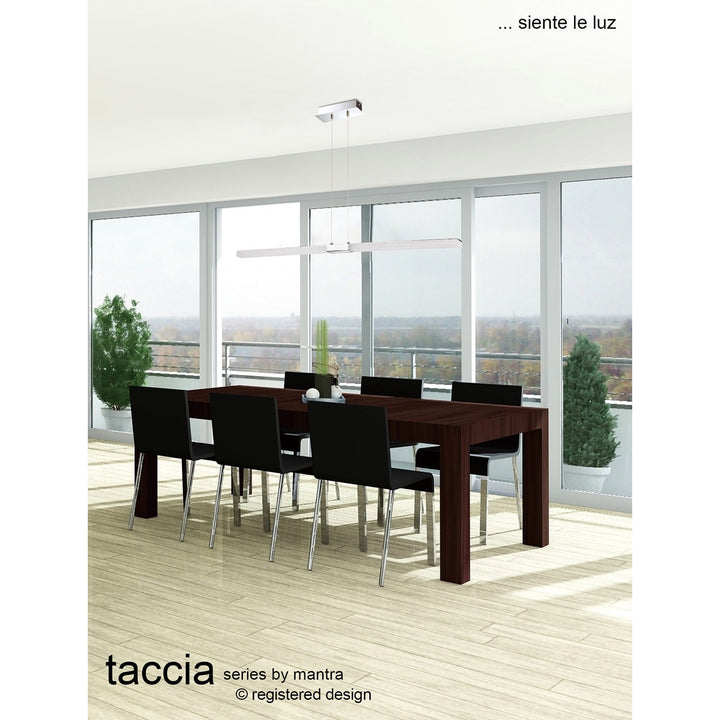 Mantra M8171/1 Taccía Pendant 28W LED Oval Polished Chrome/Frosted Acrylic