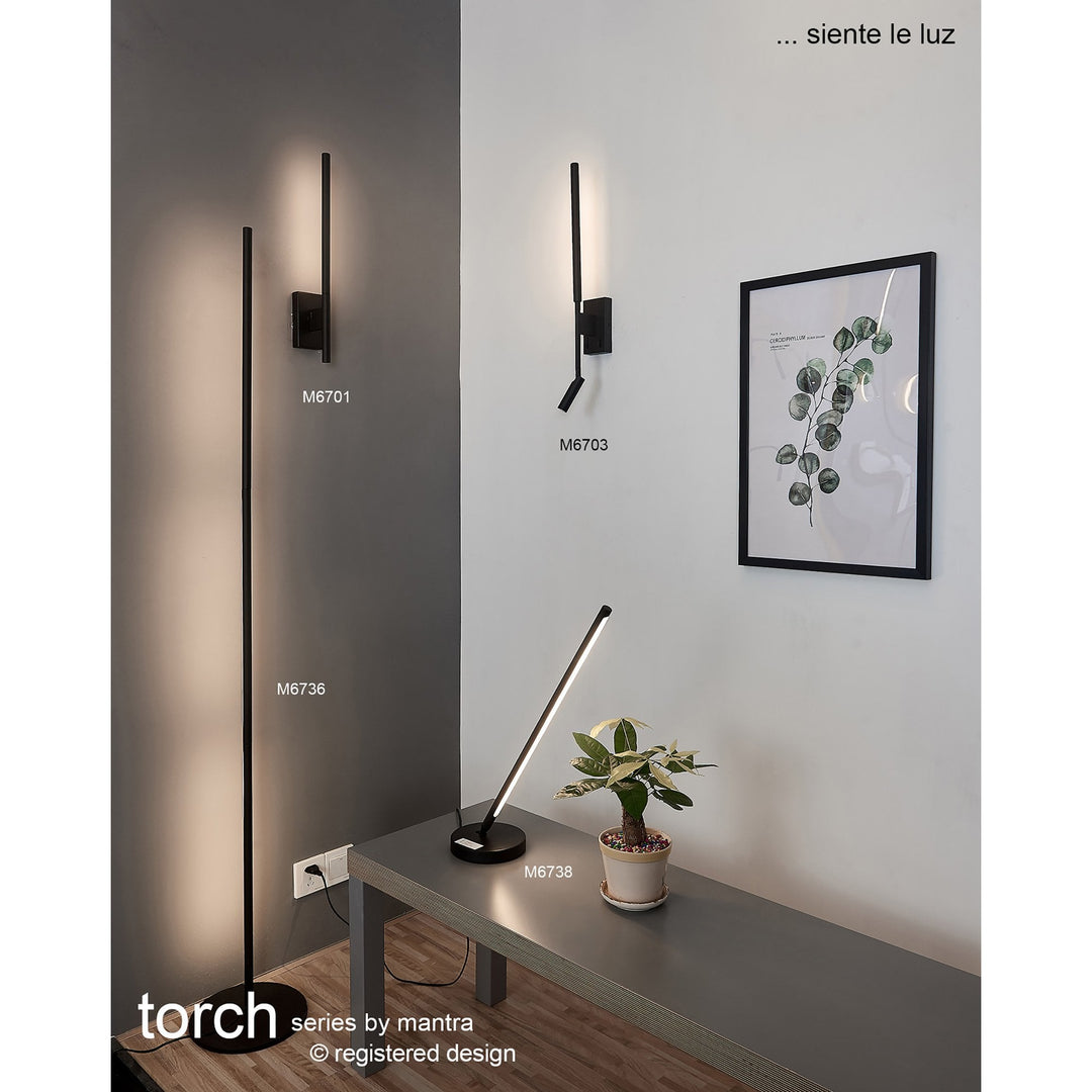 Mantra M6701 Torch Wall Lamp 6W LED Sand Black