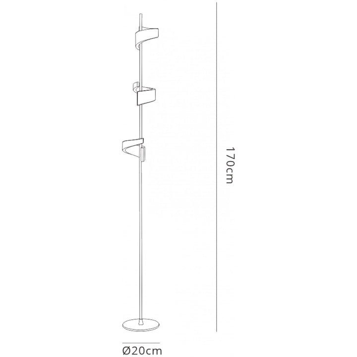Mantra M6657 Tsunami 3 Light Floor Lamp 36W LED Sand White