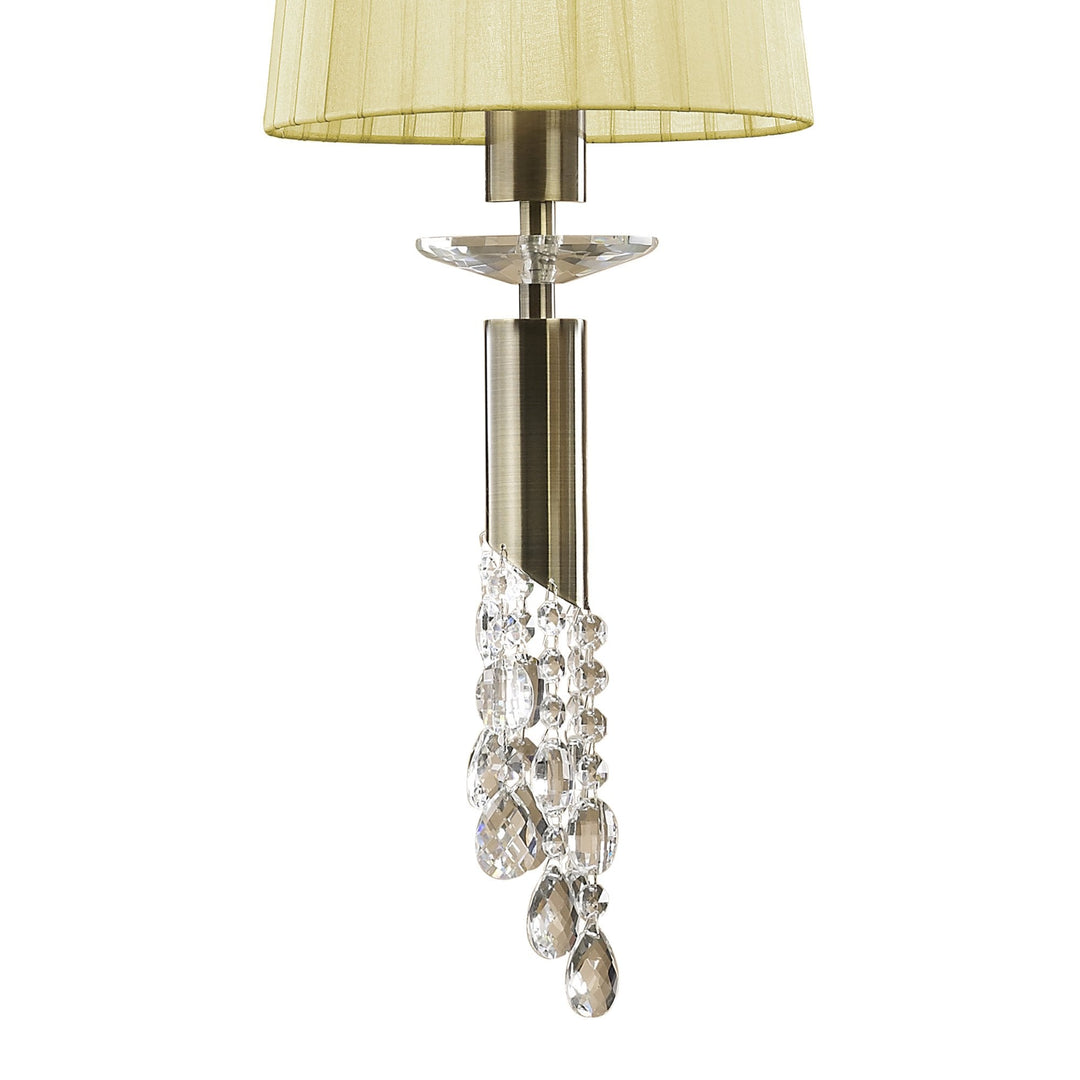 Mantra M3877 Tiffany Pendant 5+5 Light Spiral Antique Brass Cream Shades & Clear Crystal