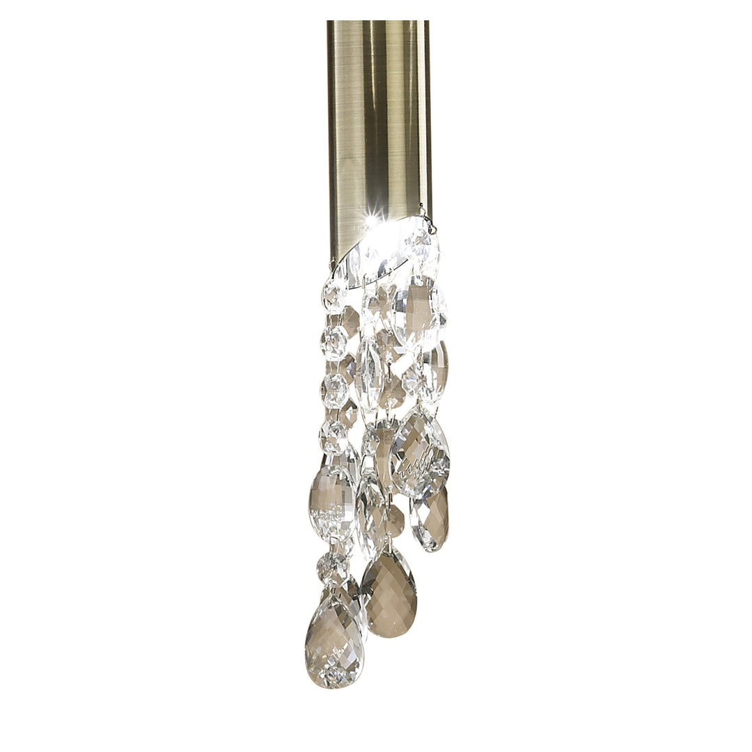 Mantra M3878 Tiffany Pendant 3+1 Light Antique Brass Cream Shade & Clear Crystal