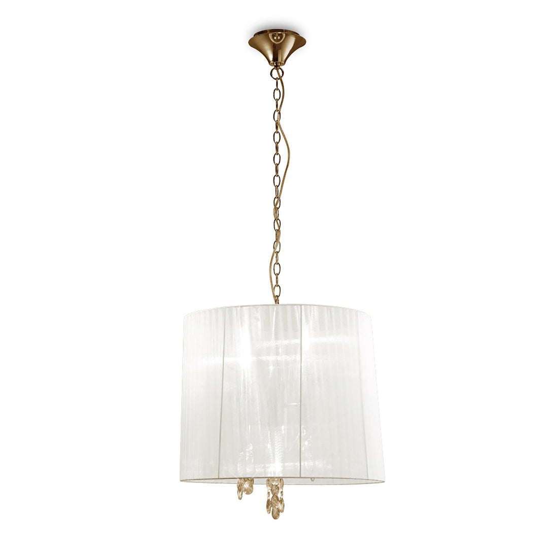 Mantra M3860FG/WS Tiffany Pendant 3+3 Light E14+G9 French Gold White Shade & Clear Crystal
