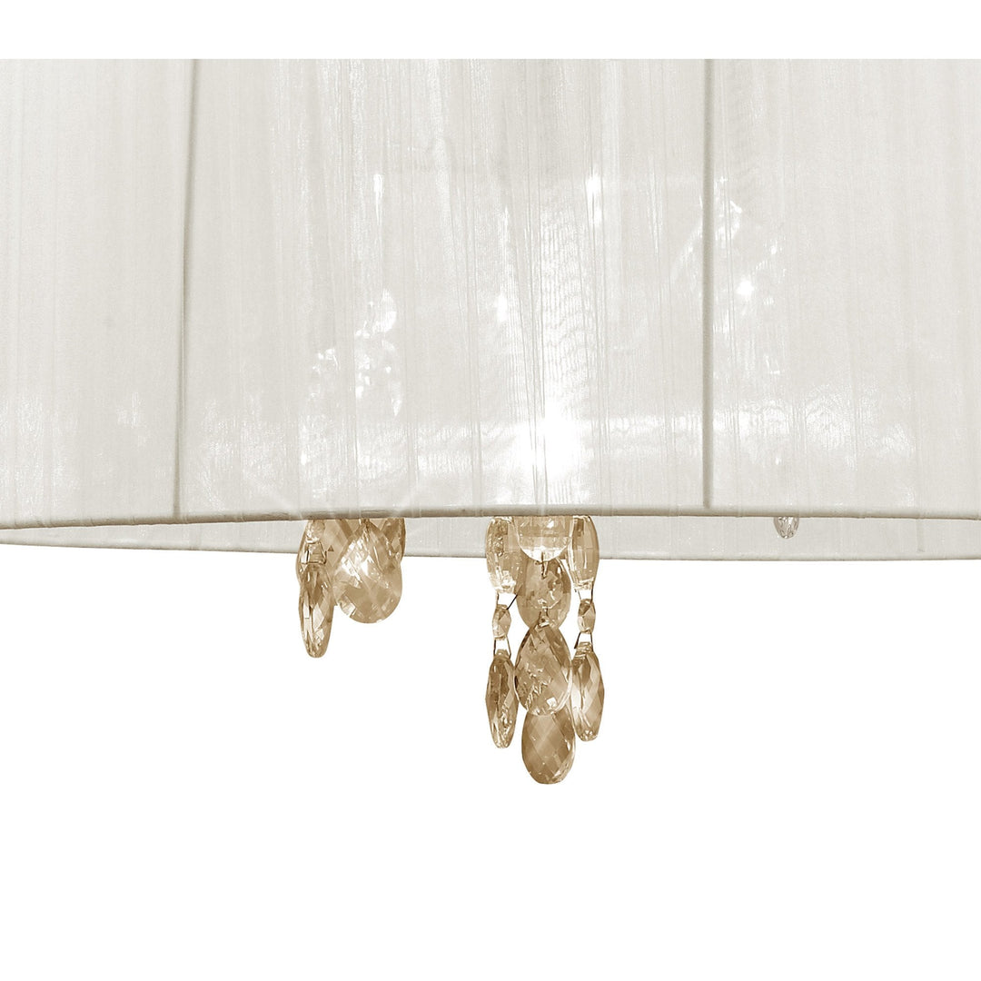 Mantra M3860FG/WS Tiffany Pendant 3+3 Light E14+G9 French Gold White Shade & Clear Crystal