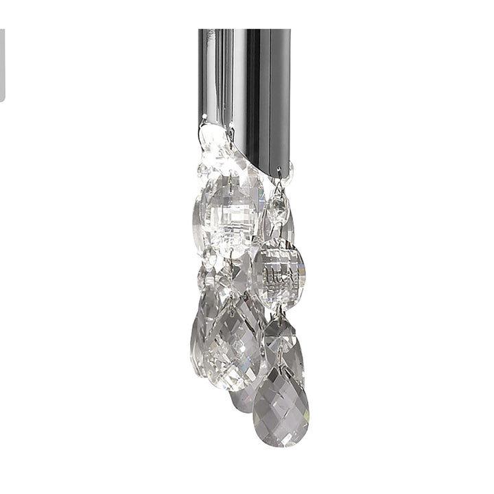 Mantra M3852 Tiffany Pendant 4+4 Light Polished Chrome Soft Bronze Shades & Clear Crystal
