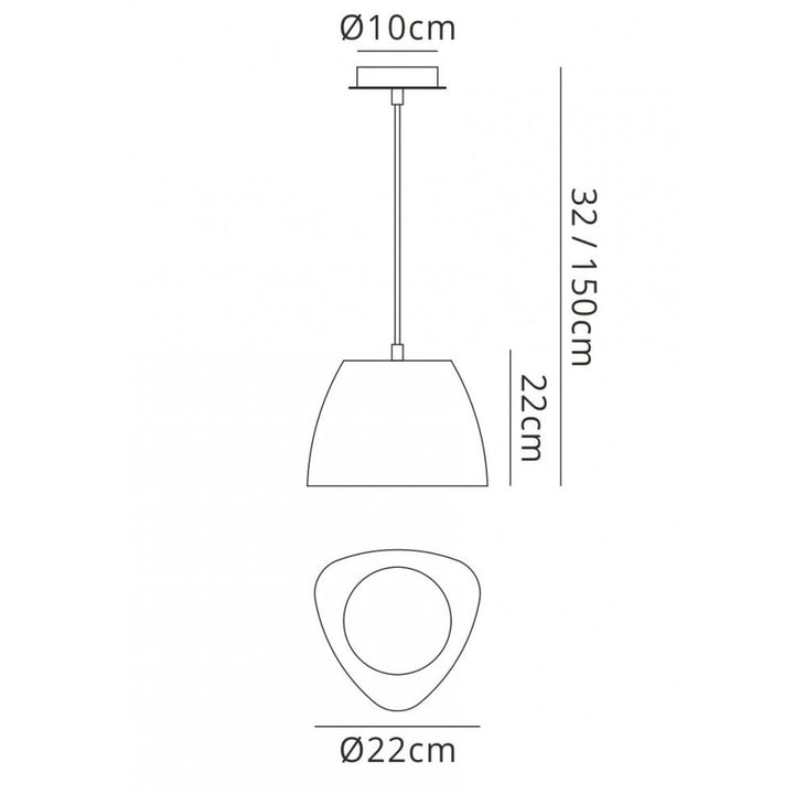 Mantra M4823 Triangle Pendant Small 1 Light Gloss White
