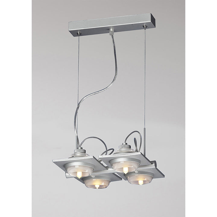 Mantra M40004 Ull Pendant 4 Light G9 Silver Grey