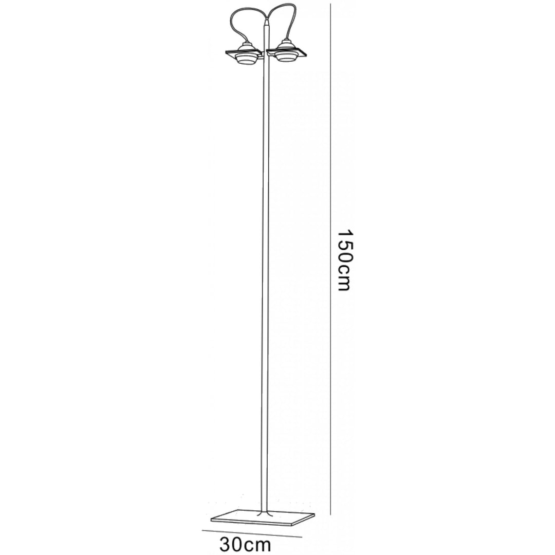 Mantra M40009 Ull Floor Lamp 2 Light G9 Silver Grey