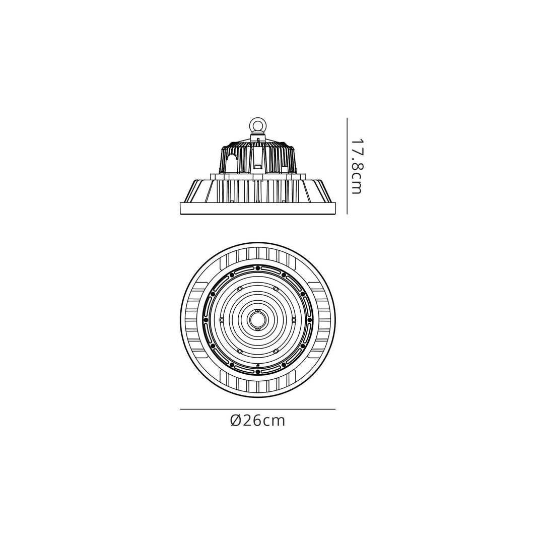 Mantra M7423 Urano UFO Bay Outdoor Downlight 150W LED Black