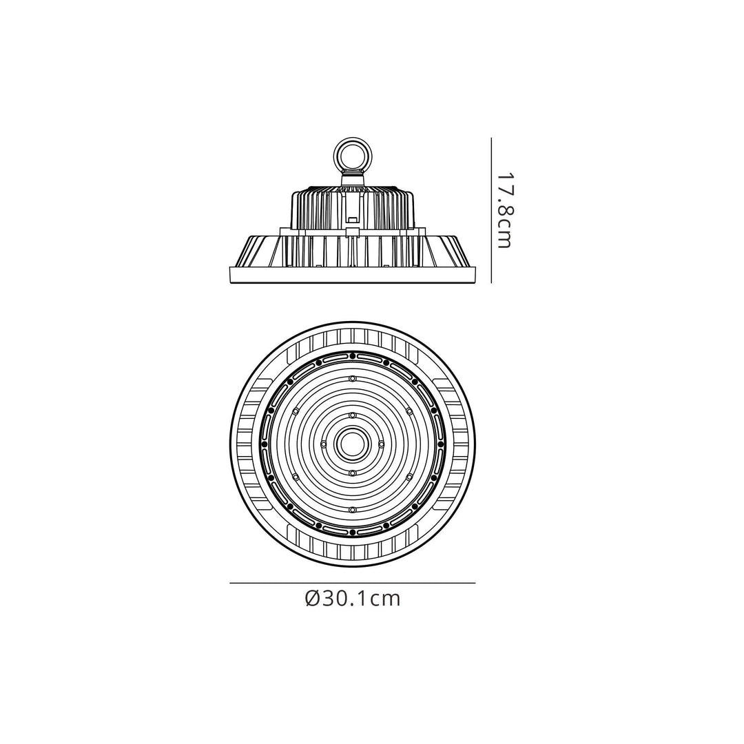 Mantra M7426 Urano UFO Bay Outdoor Downlight 200W LED Black