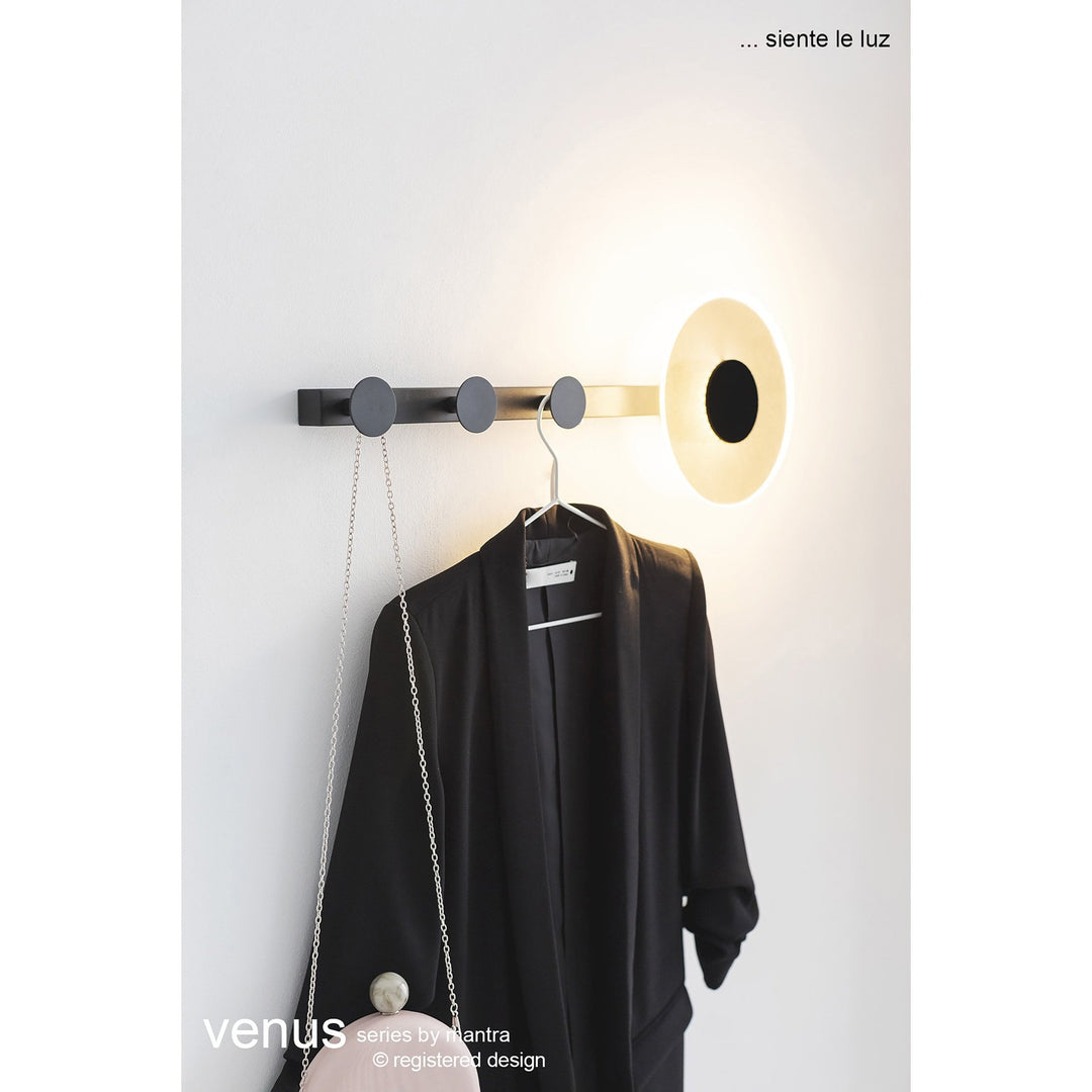 Mantra M7293 Venus Wall Lamp Coat Rack 6W LED Black