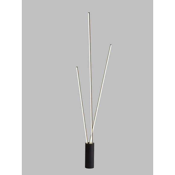 Mantra M7348 Vertical 3 Light Floor Lamp 60W LED Dimmable Black