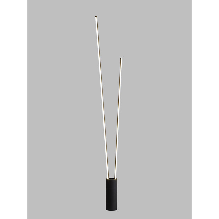Mantra M7346 Vertical 2 Light Floor Lamp 44W LED Dimmable Black