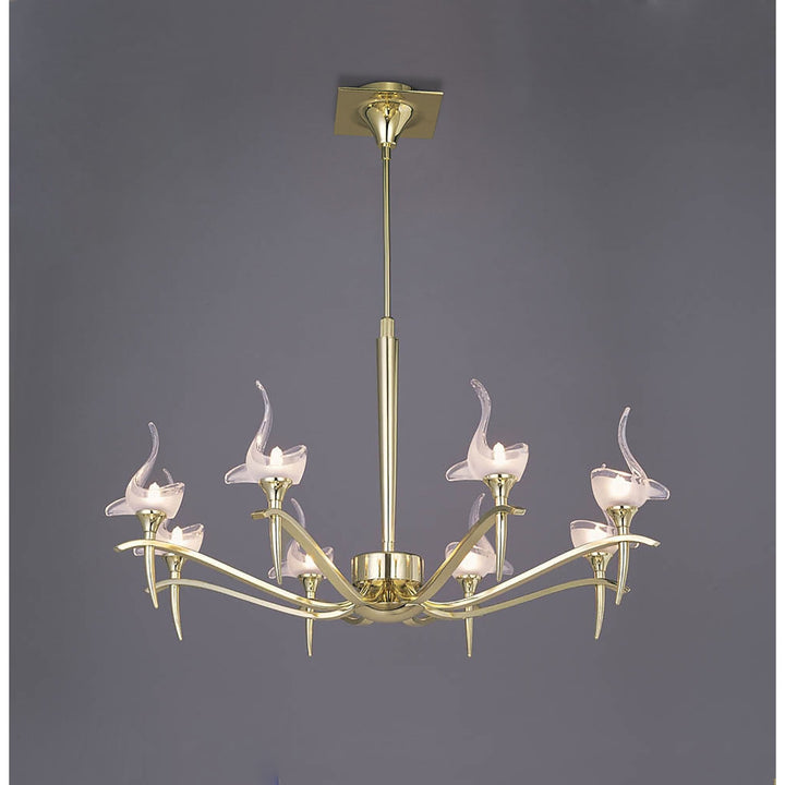 Mantra M0321PB Viena Telescopic Pendant Round 8 Light G9 Polished Brass
