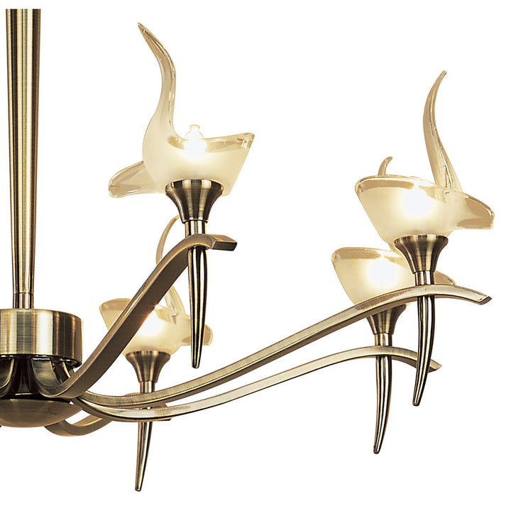 Mantra M0321AB Viena Telescopic Pendant Round 8 Light G9 Antique Brass