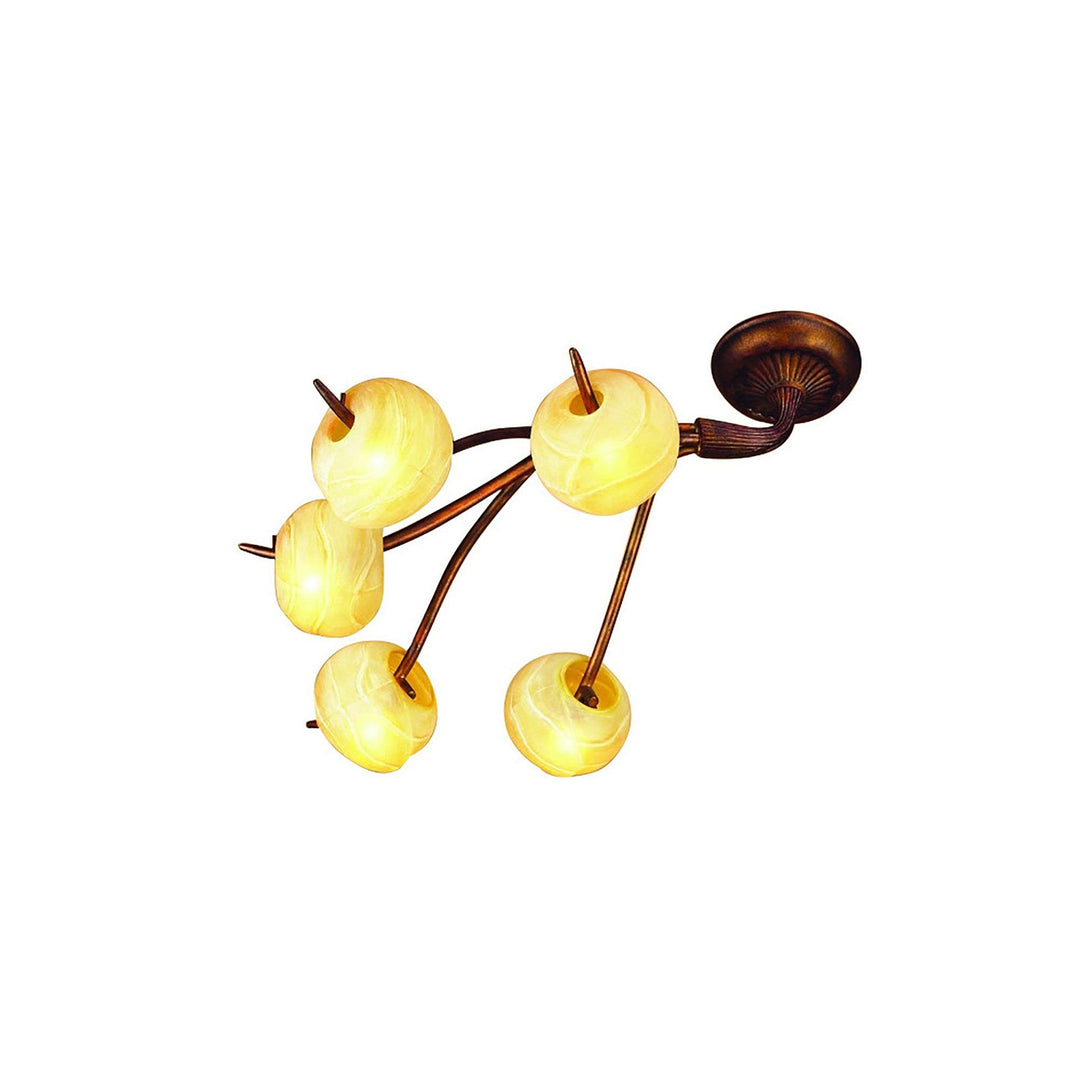 Mantra M38003 Wave Ceiling 5 Light G9 Rustic Gold