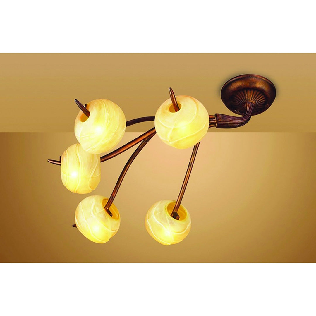 Mantra M38003 Wave Ceiling 5 Light G9 Rustic Gold