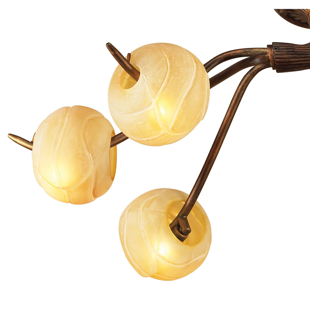 Mantra M38002 Wave Ceiling 6 Light G9 Rustic Gold