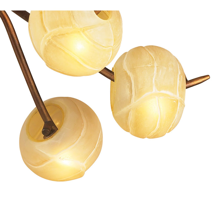 Mantra M38002 Wave Ceiling 6 Light G9 Rustic Gold