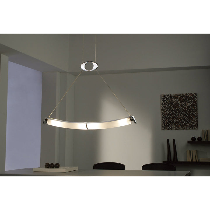 Mantra M0104 Zira Wall Lamp 2 Light G9 Polished Chrome/Frosted White Glass/Wenge