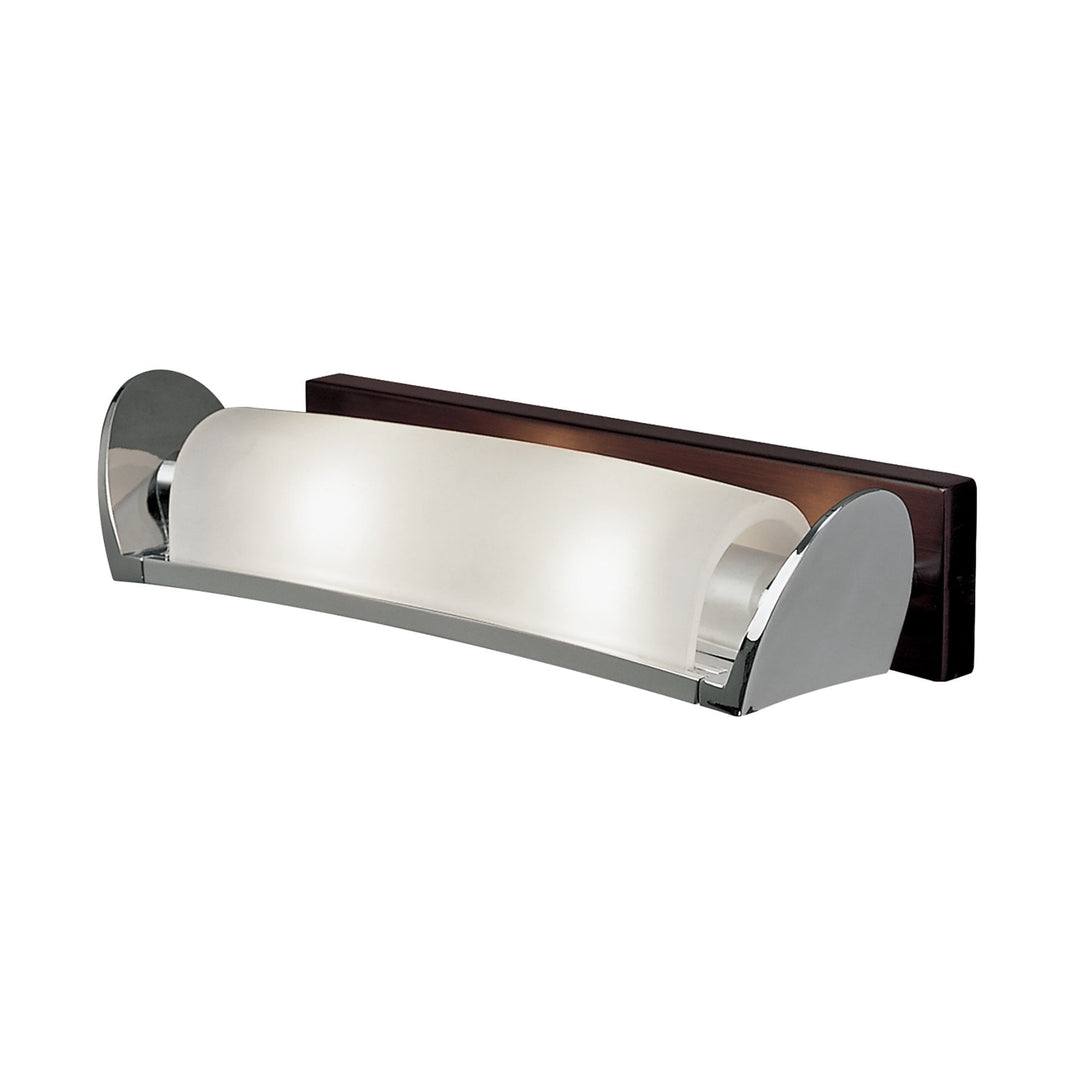 Mantra M0104/S Zira Wall Lamp Switched 2 Light G9 Polished Chrome/Frosted White Glass/Wenge