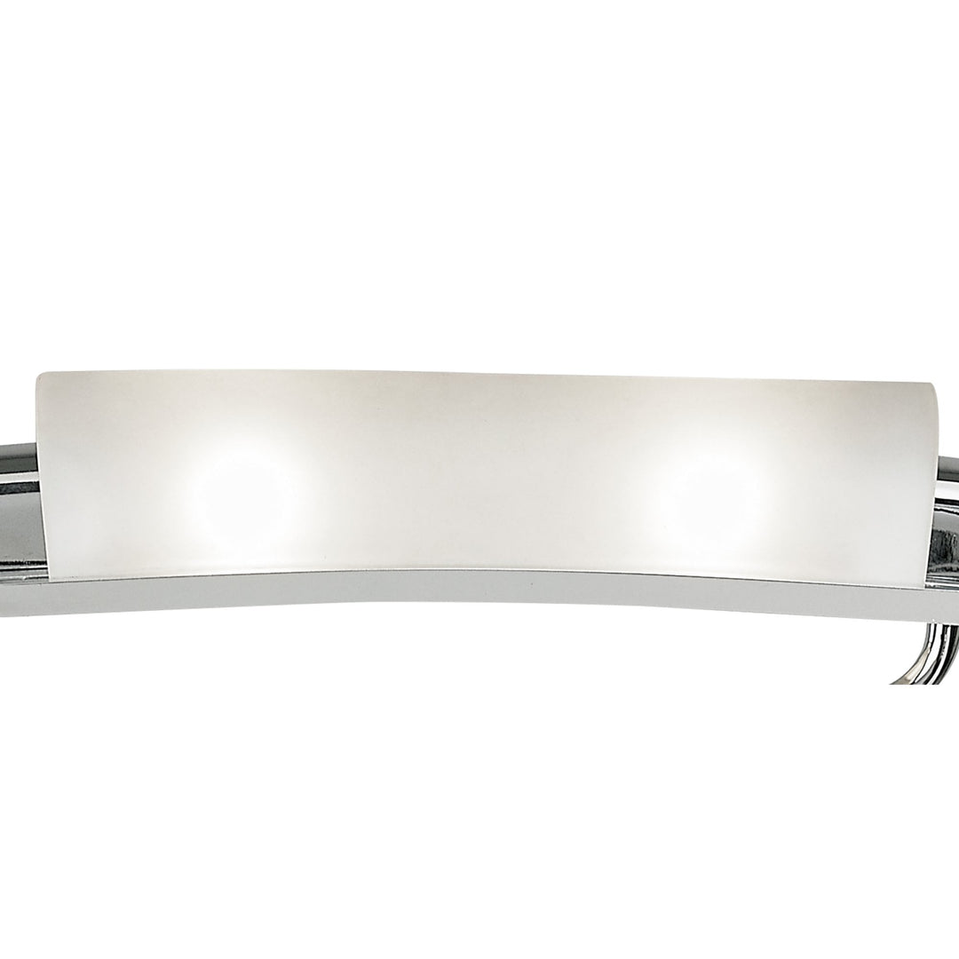 Mantra M0105 Zira Floor Lamp 2 Light G9 Polished Chrome/Frosted White Glass/Wenge