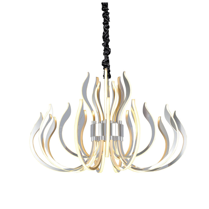 Mantra M5560 Versailles Pendant LED Light Polished Chrome White Acrylic