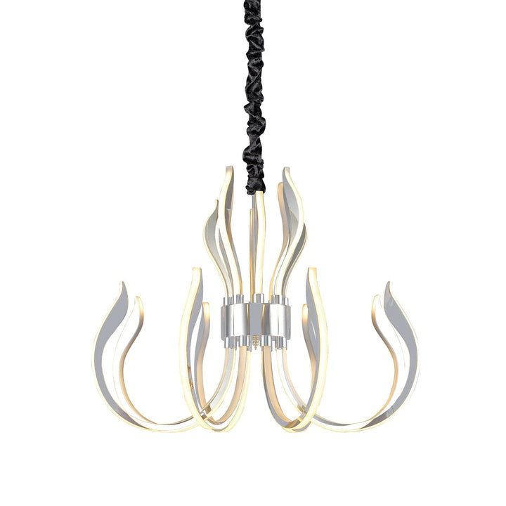 Mantra M5561 Versailles Pendant LED Light Polished Chrome White Acrylic