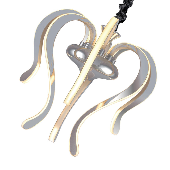 Mantra M5564 Versailles Pendant LED Light Polished Chrome White Acrylic