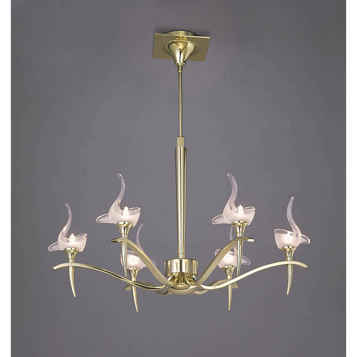 Mantra M0322PB Viena Telescopic Pendant Round 6 Light G9 Polished Brass