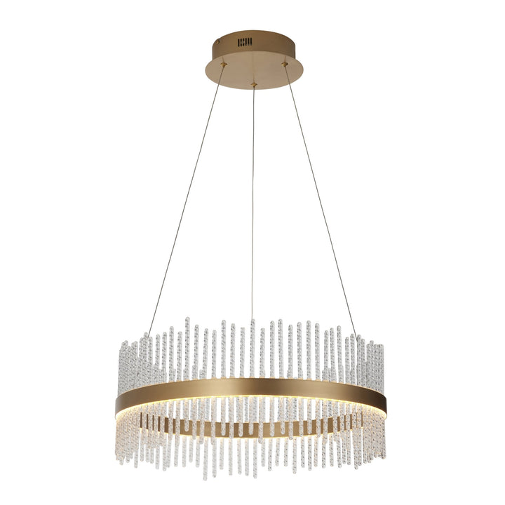 Endon 107671 Pendant LED Light Brushed Gold Plated Finish And Clear Glass