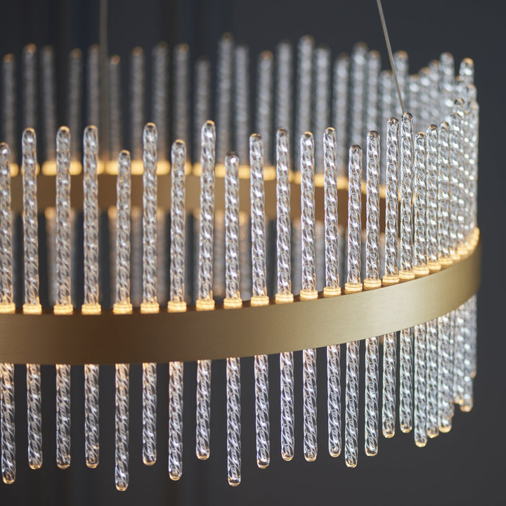 Endon 107671 Pendant LED Light Brushed Gold Plated Finish And Clear Glass