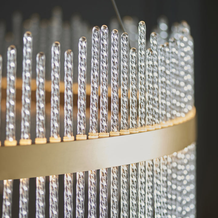 Endon 107672 Pendant LED Light Brushed Gold Plated Finish And Clear Glass