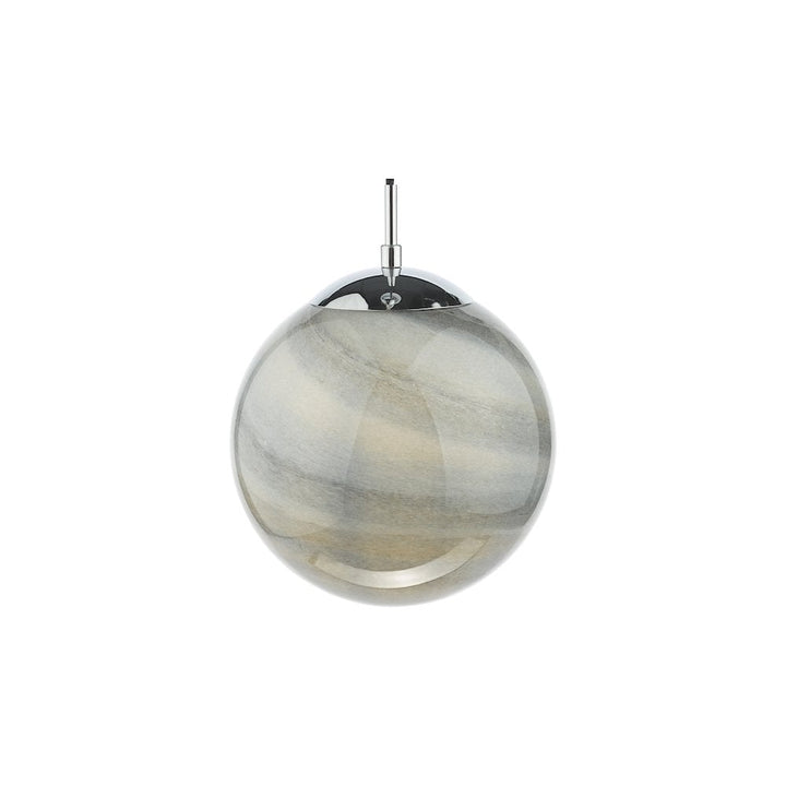 Dar SAT0150 | Saturn Pendant | Planet-Style | Marble Effect Glass & Polished Chrome