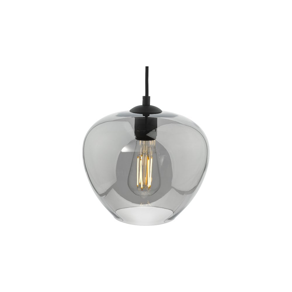 Dar SHI0110 | Shilah Pendant | Matt Black with Smoked Glass