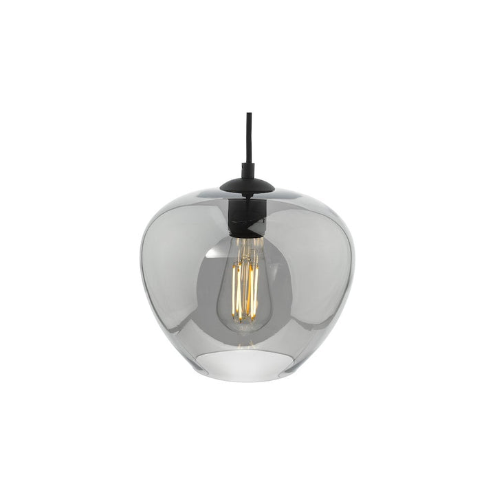 Dar SHI0110 | Shilah Pendant | Matt Black with Smoked Glass