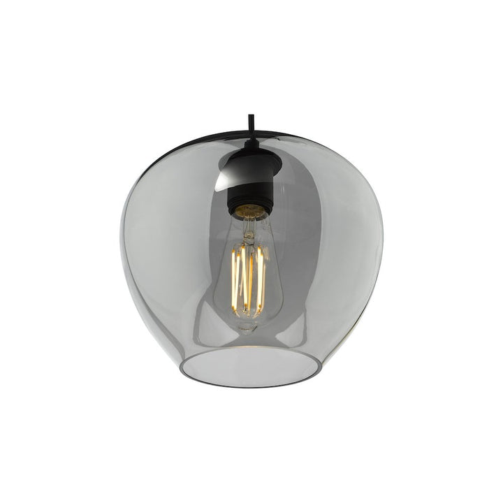 Dar SHI0110 | Shilah Pendant | Matt Black with Smoked Glass