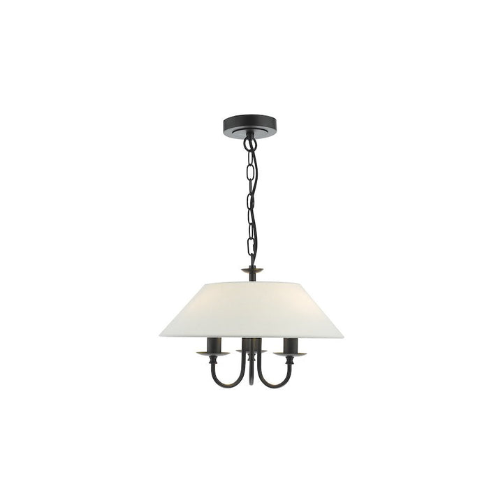 Dar SIV0322 | Sivan 3 Light Pendant | Matt Black With Shade