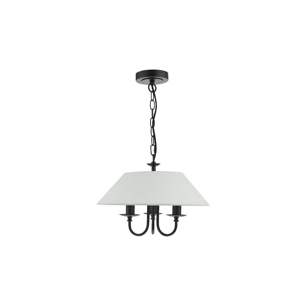 Dar SIV0322 | Sivan 3 Light Pendant | Matt Black With Shade