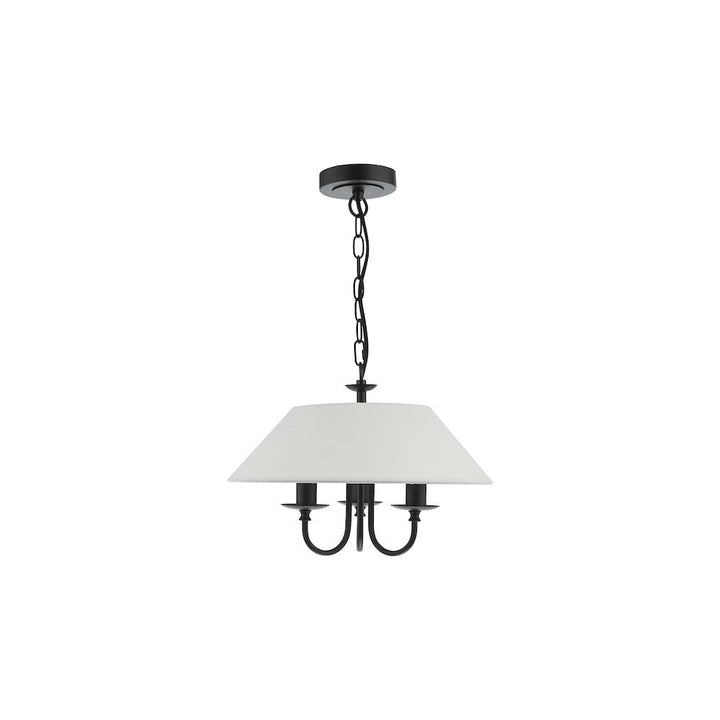 Dar SIV0322 | Sivan 3 Light Pendant | Matt Black With Shade